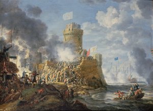 A törökök megrohamoznak egy tengeri kikötőt, 1641